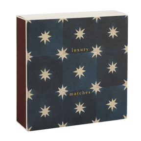 Archivist Lange Streichhölzer „Navy Star Tile“ | in Square Matchbox | Archivist