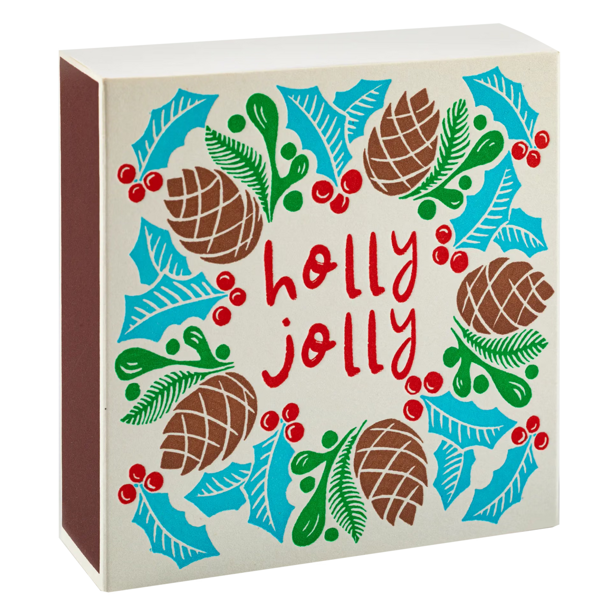 Archivist Lange Streichhölzer „Holly Jolly Wreath“ | in Square Matchbox | Archivist
