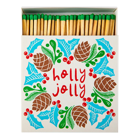 Archivist Lange Streichhölzer „Holly Jolly Wreath“ | in Square Matchbox | Archivist