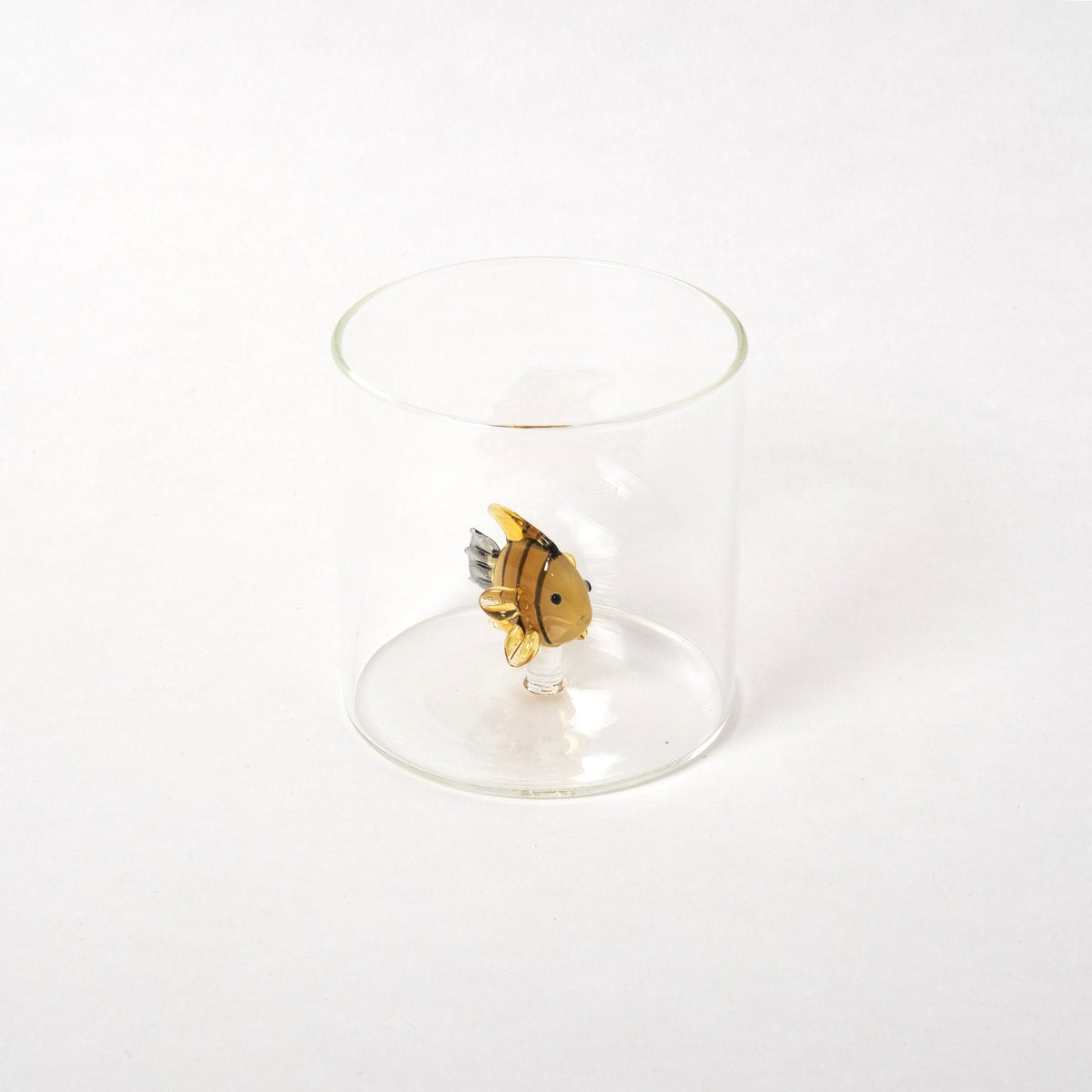 WD Lifestyle Glas “Tropenfisch Gold” (250ml) | Schimmernd & bunt | WD Lifestyle