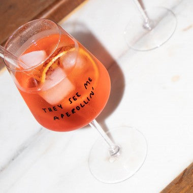 selekkt Weinglas "They see me Aperollin" | Special Edition | für Spritz-Liebende