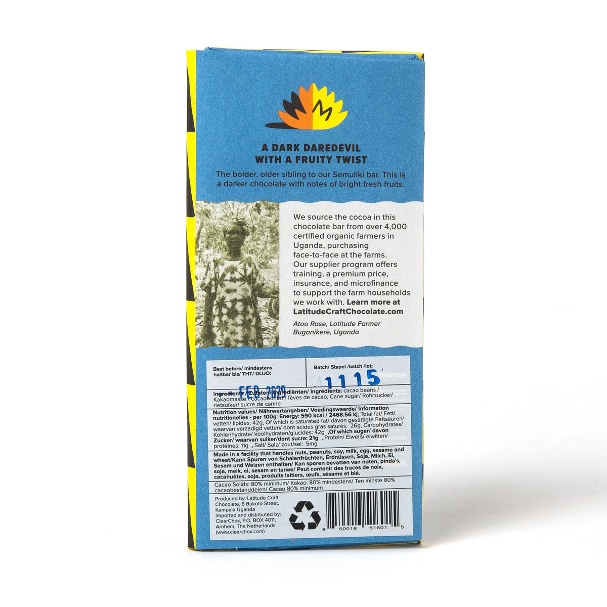 Latitude Schokolade „Rwenzori 80%“ 70g | Intensiver Kakao | Latitude
