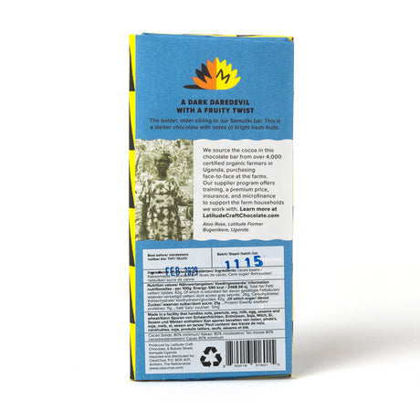 Latitude Schokolade „Rwenzori 80%“ 70g | Intensiver Kakao | Latitude
