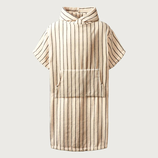 BONGUSTA Poncho „Naram Creme & Ink L/XL“ | Cool & komfortabel | BONGUSTA