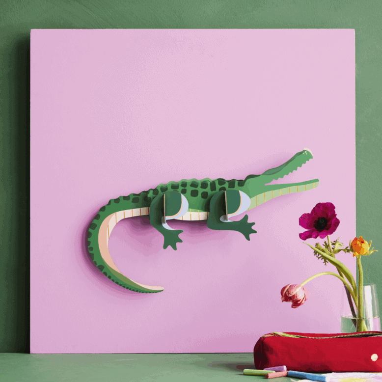 studio ROOF Wanddeko studio ROOF “Tall Crocodile” | Bunte Krokodil-Deko aus Karton