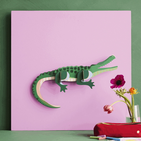 studio ROOF Wanddeko studio ROOF “Tall Crocodile” | Bunte Krokodil-Deko aus Karton