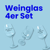 selekkt Weinglas Set (4er Set) | Humorvolle Gläser für Wein
