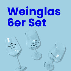 selekkt Weinglas Set (6er Set) | Humorvolle Gläser für Wein