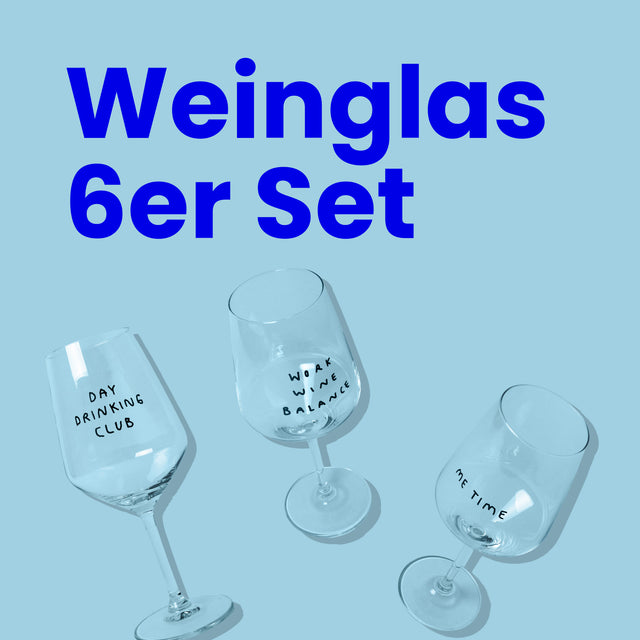 selekkt Weinglas Set (6er Set) | Humorvolle Gläser für Wein