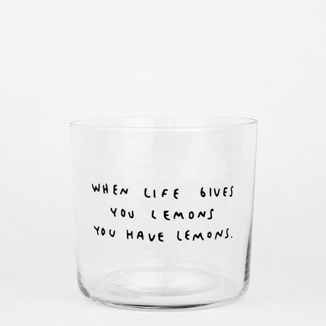 YAHYA Studio Trinkglas „When Life Gives You Lemons“ | Motivierender Spruch | YAHYA Studio